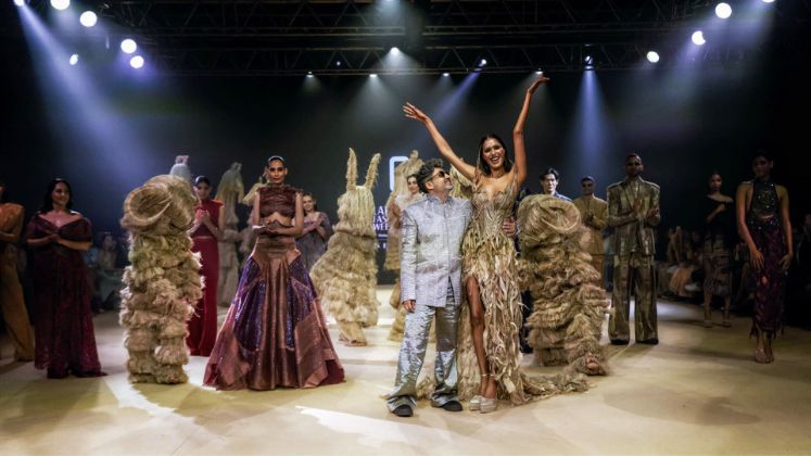 Abhishek Sharma presents grassland-inspired sustainable fashion on the LFW X FDCI 2024 runway | Sustainable Fashion News